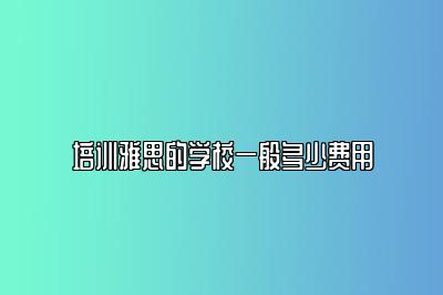 培训雅思的学校一般多少费用