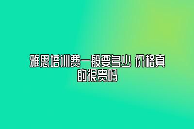 雅思培训费一般要多少 价格真的很贵吗