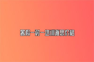 暑假一对一培训雅思价格