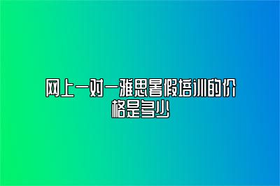 网上一对一雅思暑假培训的价格是多少