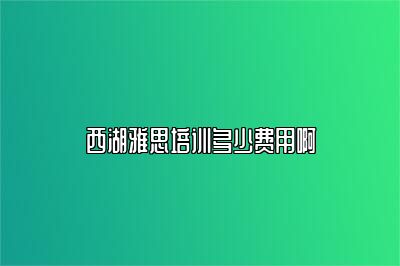 西湖雅思培训多少费用啊