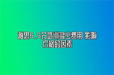 雅思6.5分培训多少费用 影响价格的因素