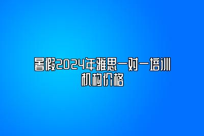 暑假2024年雅思一对一培训机构价格