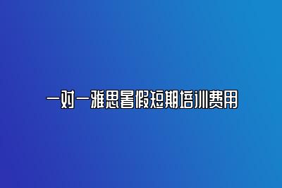 一对一雅思暑假短期培训费用