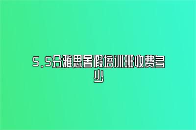 5.5分雅思暑假培训班收费多少