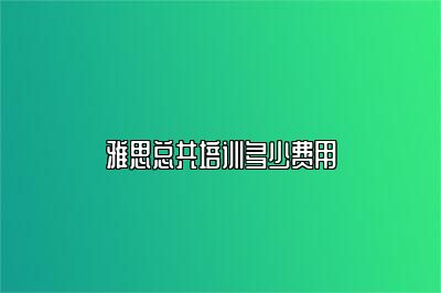 雅思总共培训多少费用