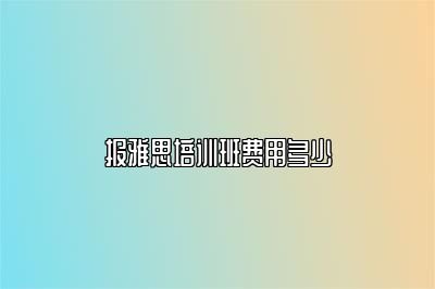 报雅思培训班费用多少