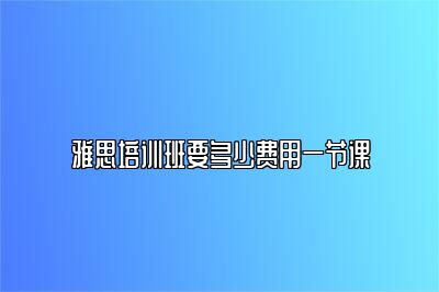 雅思培训班要多少费用一节课