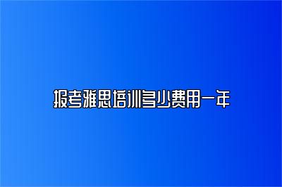报考雅思培训多少费用一年