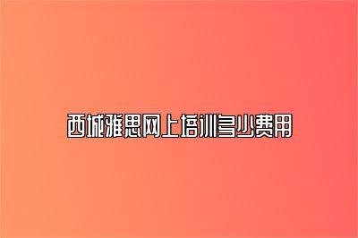 西城雅思网上培训多少费用