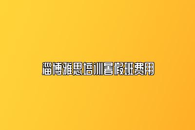 淄博雅思培训暑假班费用
