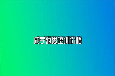 咸宁雅思培训价格