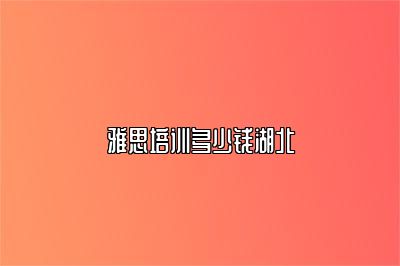 雅思培训多少钱湖北
