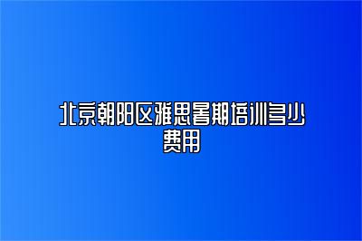 北京朝阳区雅思暑期培训多少费用