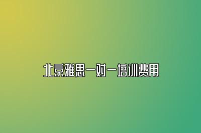 北京雅思一对一培训费用