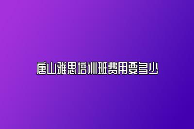 唐山雅思培训班费用要多少