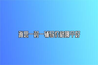 雅思一对一辅导价格哪个好