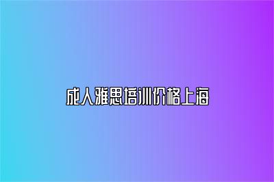 成人雅思培训价格上海
