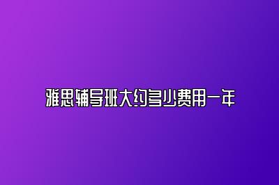雅思辅导班大约多少费用一年