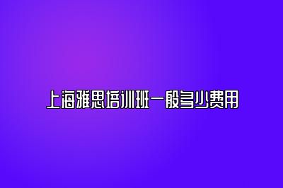 上海雅思培训班一般多少费用