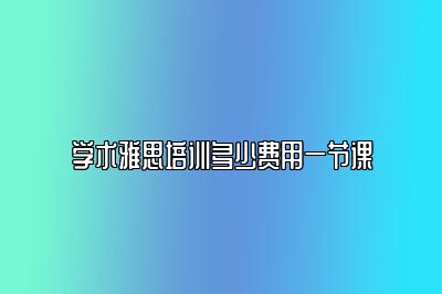 学术雅思培训多少费用一节课