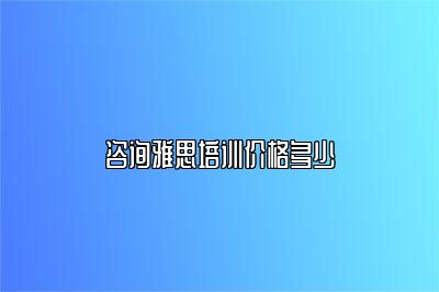 咨询雅思培训价格多少