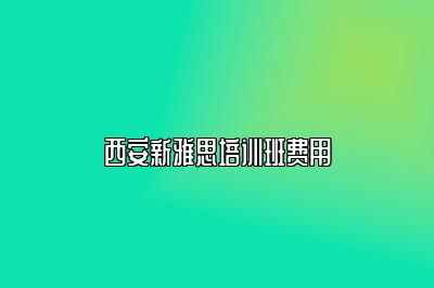 西安新雅思培训班费用