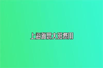 上海雅思大班费用