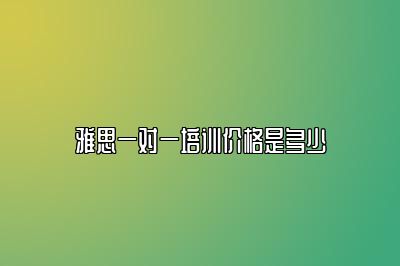 雅思一对一培训价格是多少