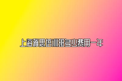上海雅思培训班多少费用一年