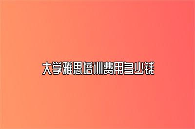 大学雅思培训费用多少钱