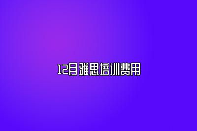 12月雅思培训费用