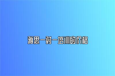 雅思一对一培训的价格