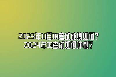 2023年11月IB考试成绩如何？2024年IB考试如何冲刺？